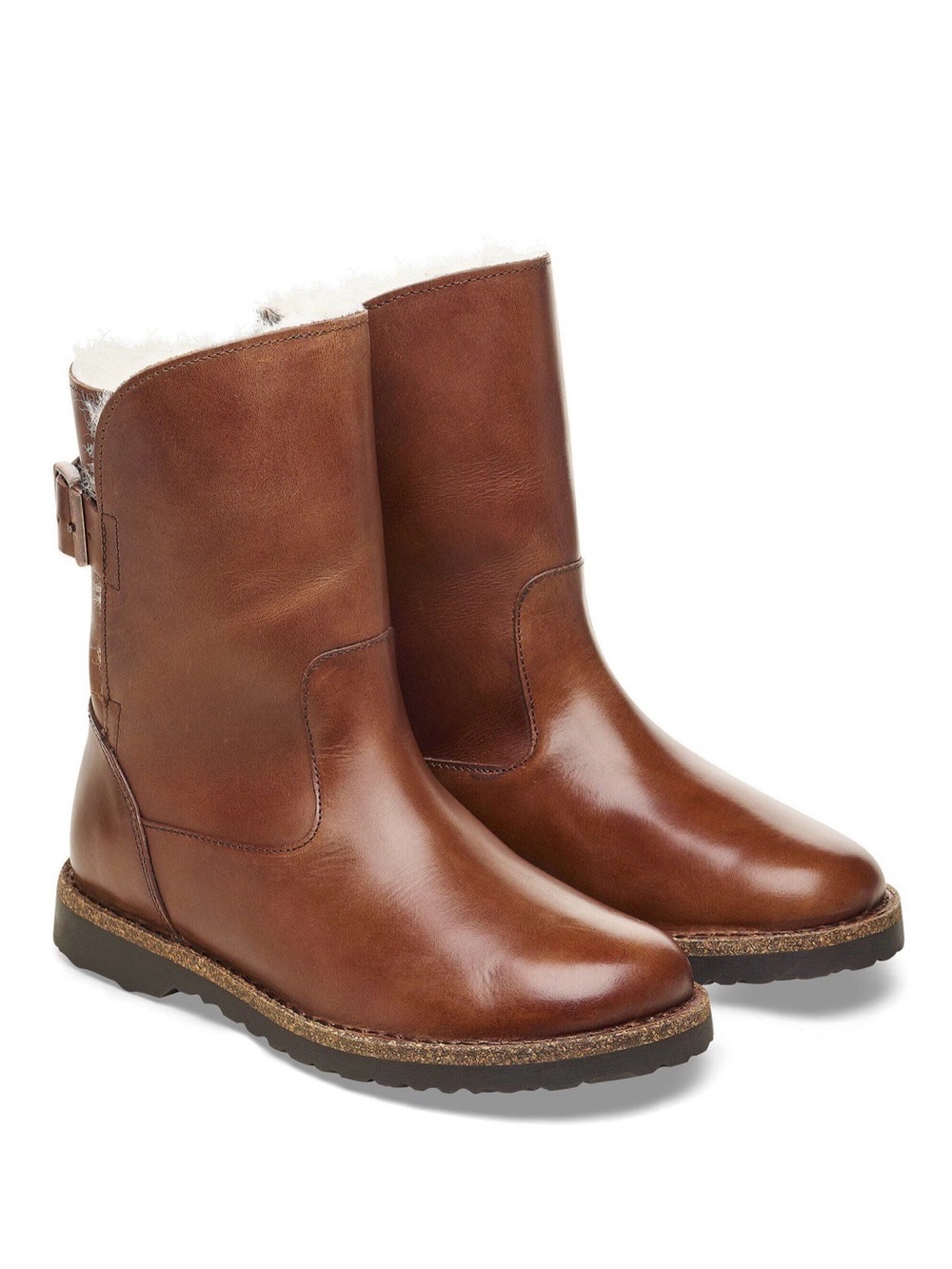 Birkenstock Women's Brown Leather Uppsala Shearling-Lined Ankle Boots